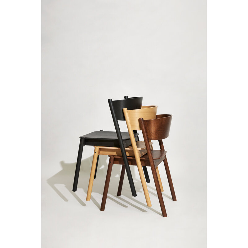 Hübsch-collectie Oblique Eetkamerstoel Zwart