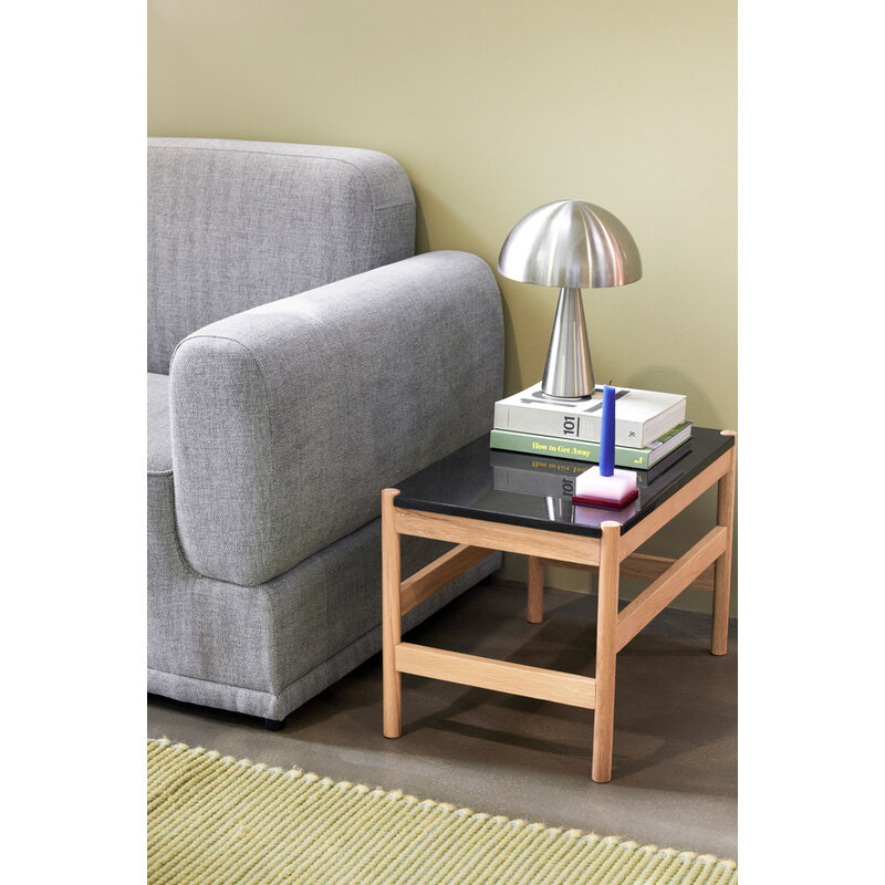 Hübsch-collectie Raw Side Table Black/Natural