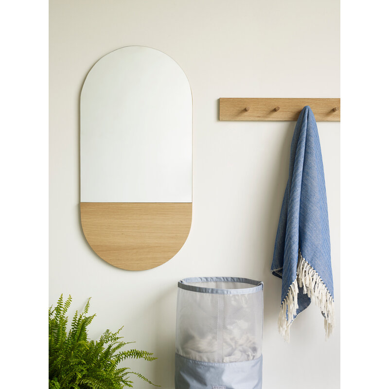 Hübsch-collectie Crescent Wall Mirror Oval Natural