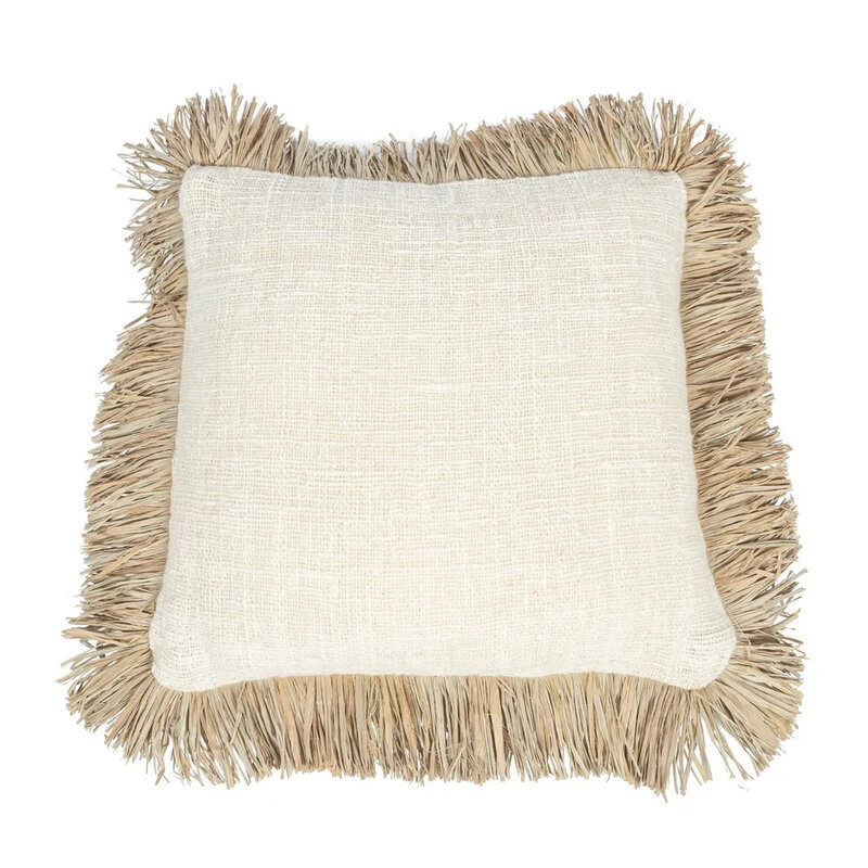 Bazar Bizar-collectie Saint Tropez Kussenhoes - Naturel Wit - 60x60
