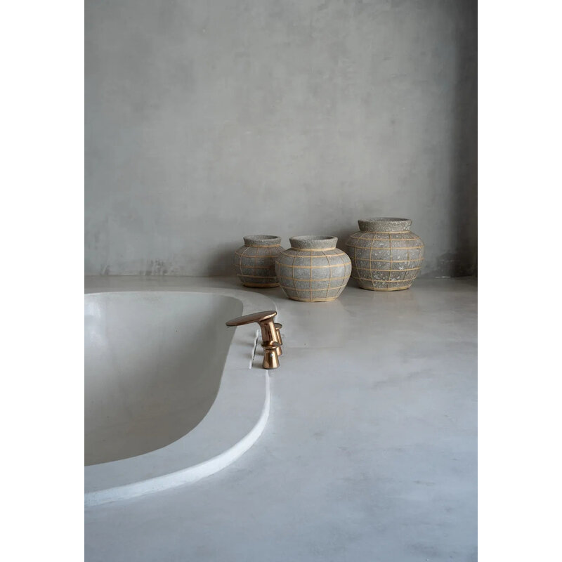 Bazar Bizar-collectie Belly Vaas - Beton Naturel - M