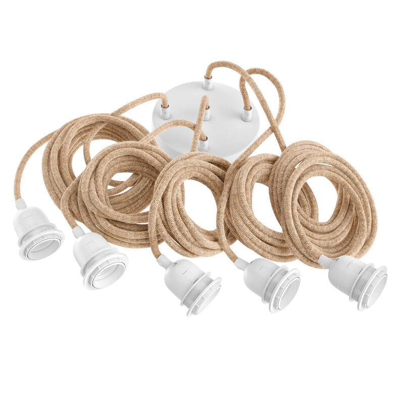 Hoopzi-collectie Lampfitting voor Plafond - Naturel Wit - 5 Fittings