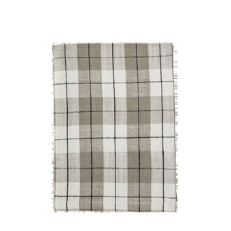 Madam Stoltz Checked kitchen towel Taupe, off white, black