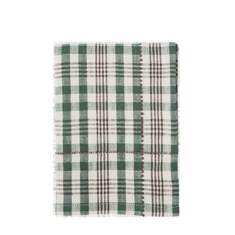 Madam Stoltz-collectie Madam Stoltz Checked kitchen towel Yellow, off white, iron Yellow, off white, iron