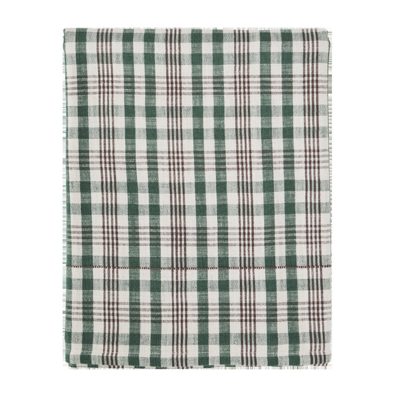 Madam Stoltz-collectie Madam Stoltz Checked table cloth Green, off white, charcoal Green, off white, charcoal
