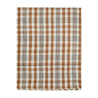 Madam Stoltz Checked table cloth Burnt orange, off white, charcoal