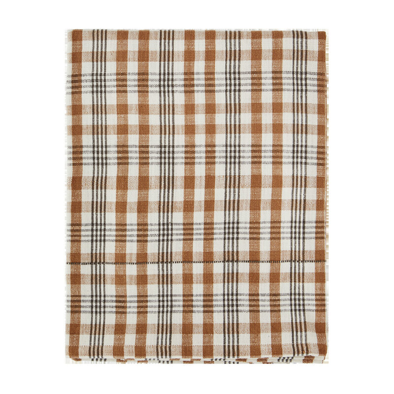Madam Stoltz-collectie Madam Stoltz Checked table cloth Burnt orange, off white, charcoal Burnt orange, off white, charcoal