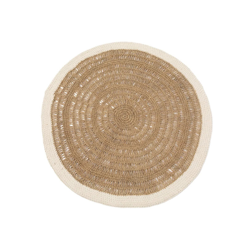Bazar Bizar Seagrass & Katoen Rond Tapijt - Naturel Wit - 100