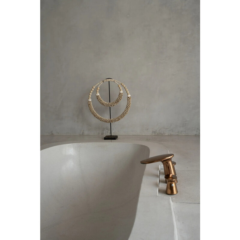 Bazar Bizar-collectie Dubbele Halsketting met Schelpen op Stand - Naturel