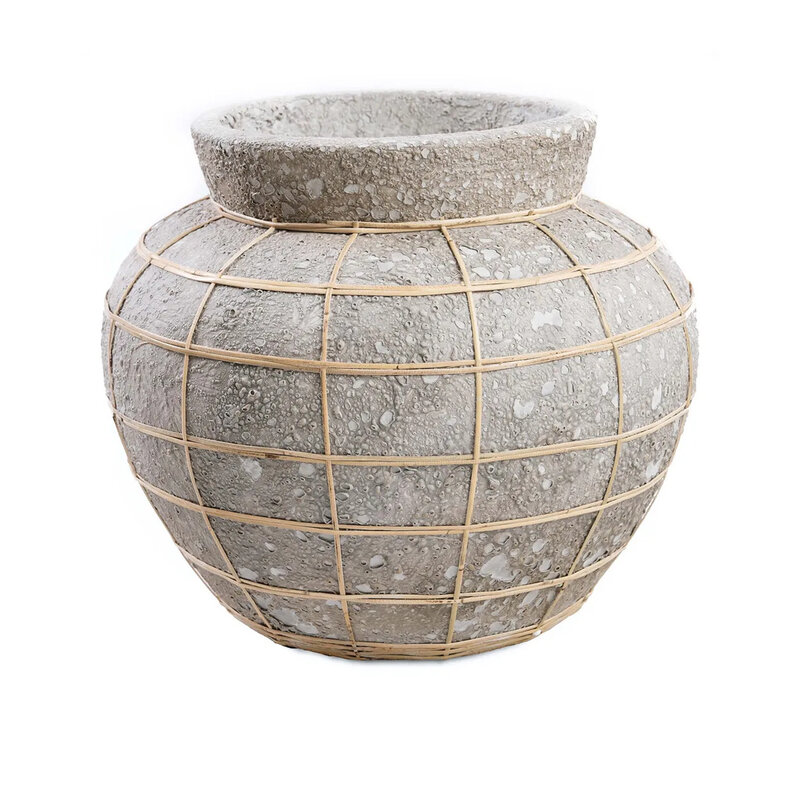 Bazar Bizar-collectie Belly Vaas - Beton Naturel - L