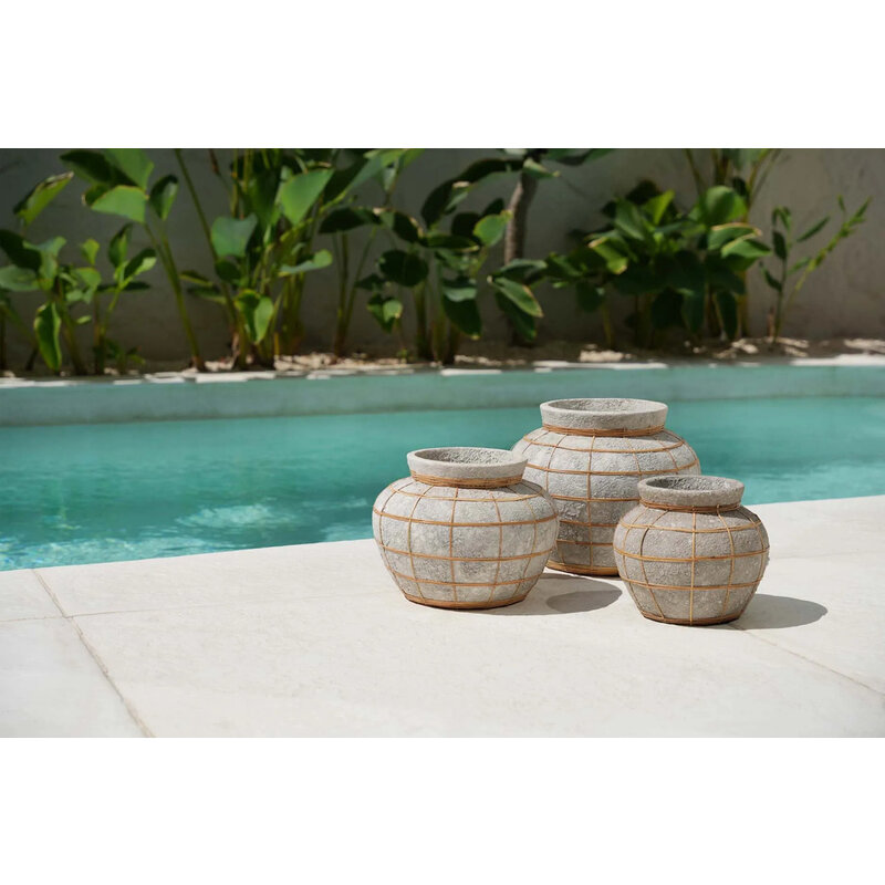 Bazar Bizar-collectie Belly Vaas - Beton Naturel - L