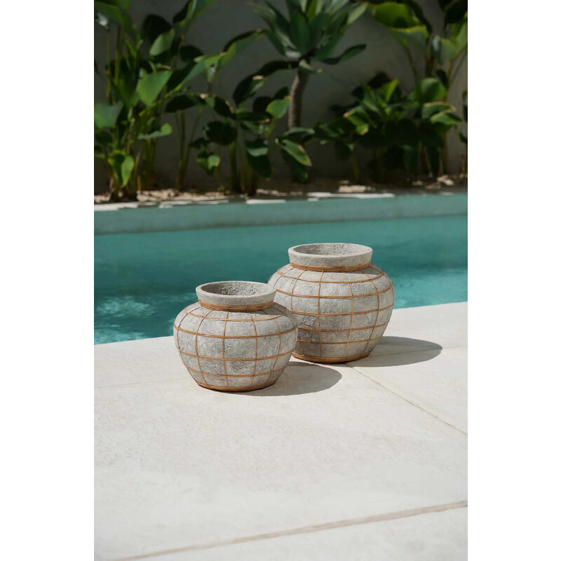 Bazar Bizar-collectie Belly Vaas - Beton Naturel - L