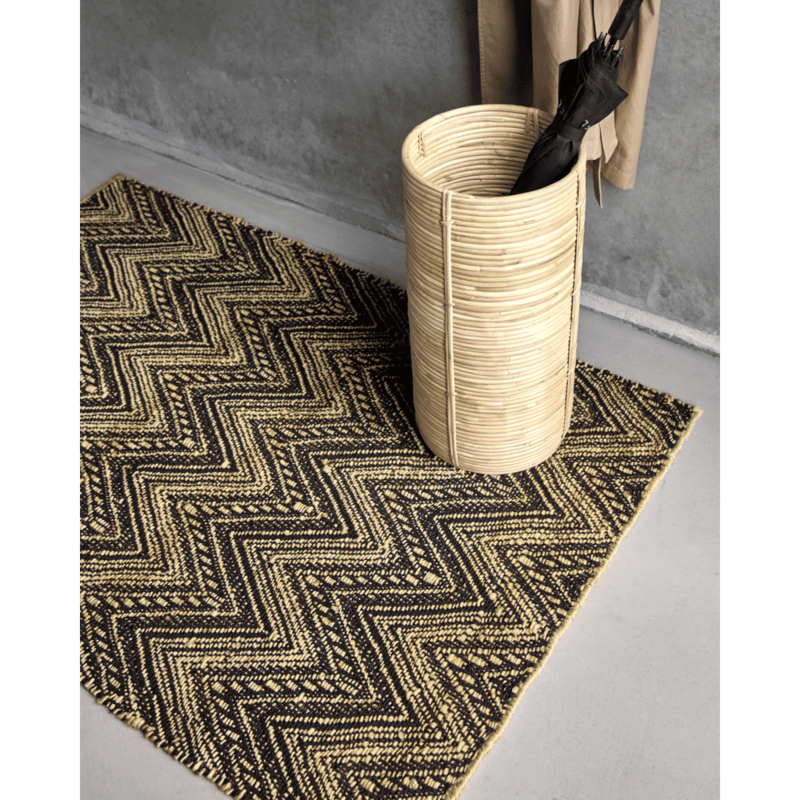 House Doctor-collectie Vloerkleed Monta Zwart Naturel 83x130 cm