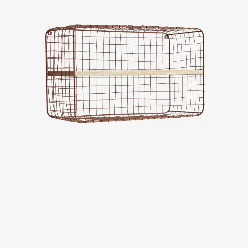 Madam Stoltz-collectie Madam Stoltz Wall shelves w/ wood Rust, natural Rust, natural