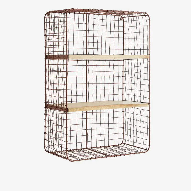 Madam Stoltz-collectie Madam Stoltz Wall shelves w/ wood Rust, natural Rust, natural