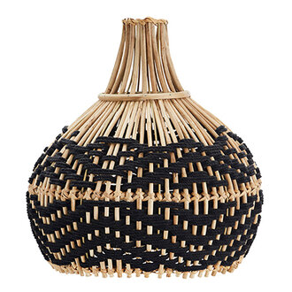 Madam Stoltz Bamboo lamp shade w/ cotton Natural, black