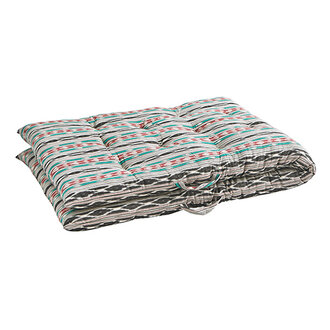 Madam Stoltz Ikat woven cotton mattress Off white, anthracite, pool green, old rose