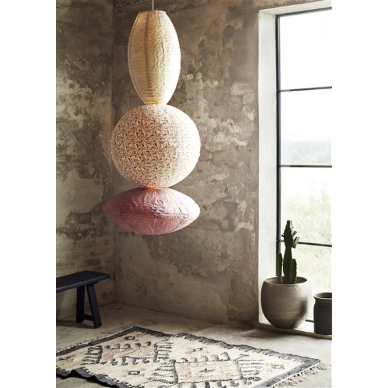 Madam Stoltz-collectie Madam Stoltz Handwoven jute rug Natural, black, orange Natural, black, orange