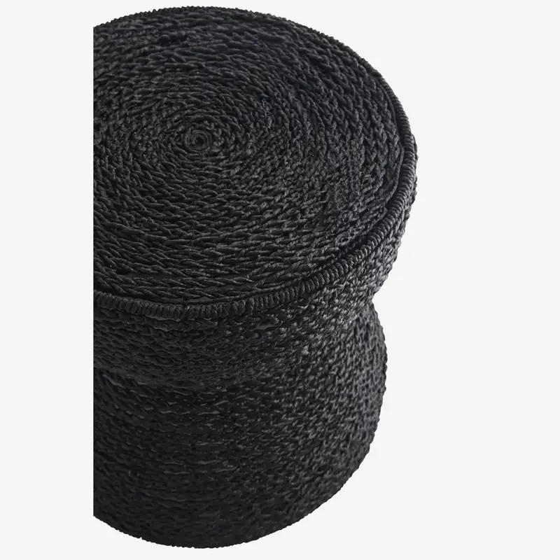 Madam Stoltz-collectie Madam Stoltz Stool w/ jute knitting Black Black
