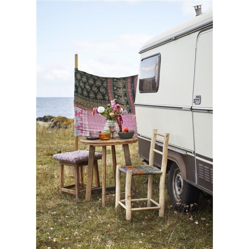 Madam Stoltz-collectie Madam Stoltz Recycled wooden stool Natural Natural