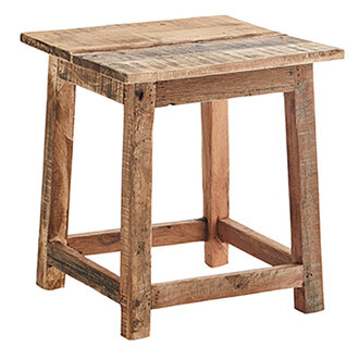 Madam Stoltz Recycled wooden stool Natural