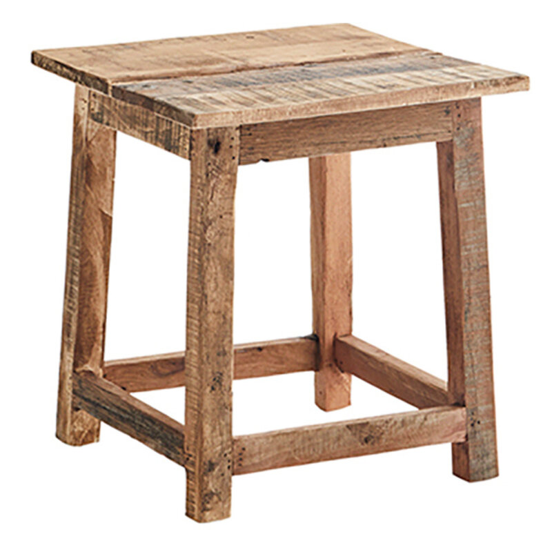 Madam Stoltz-collectie Madam Stoltz Recycled wooden stool Natural Natural