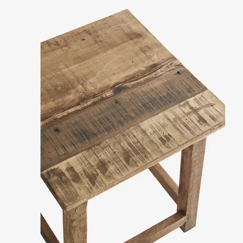 Madam Stoltz-collectie Madam Stoltz Recycled wooden stool Natural Natural