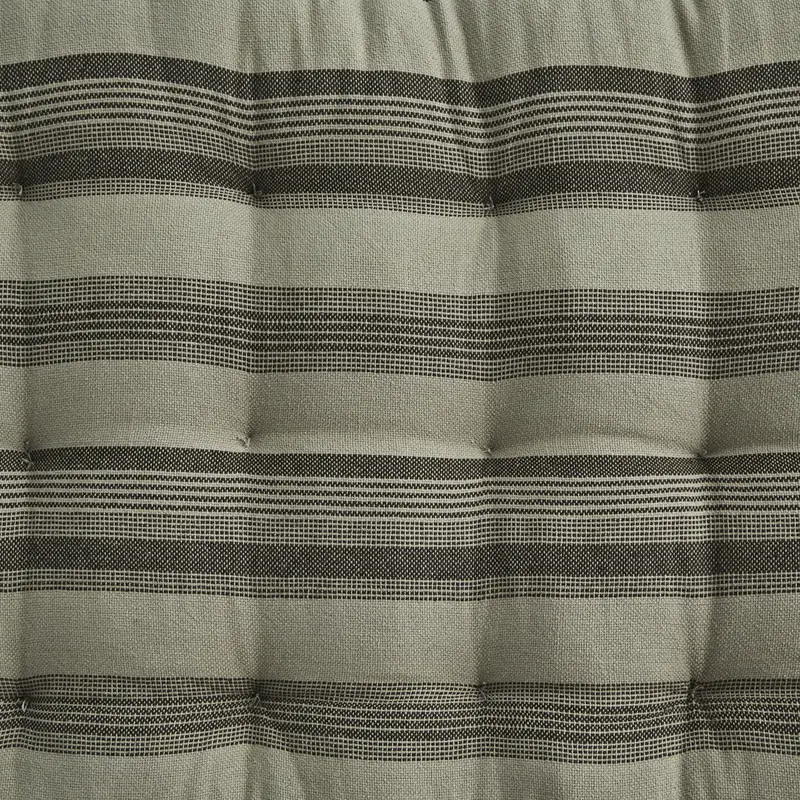 Madam Stoltz-collectie Madam Stoltz Striped cotton mattress w/ fringes Vintage khaki, brown Vintage khaki, brown