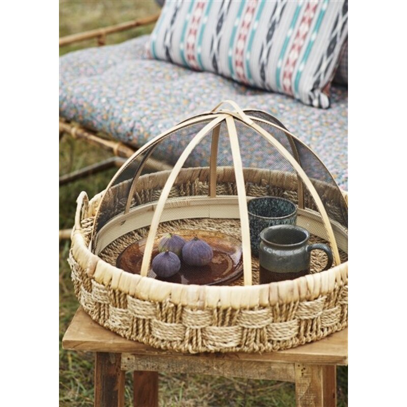 Madam Stoltz-collectie Madam Stoltz Round seagrass trays Natural Natural