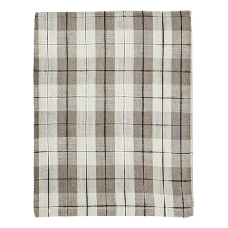 Madam Stoltz Checked table cloth Taupe, off white, charcoal
