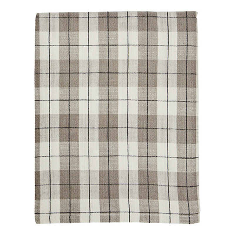 Madam Stoltz-collectie Madam Stoltz Checked table cloth Taupe, off white, charcoal Taupe, off white, charcoal