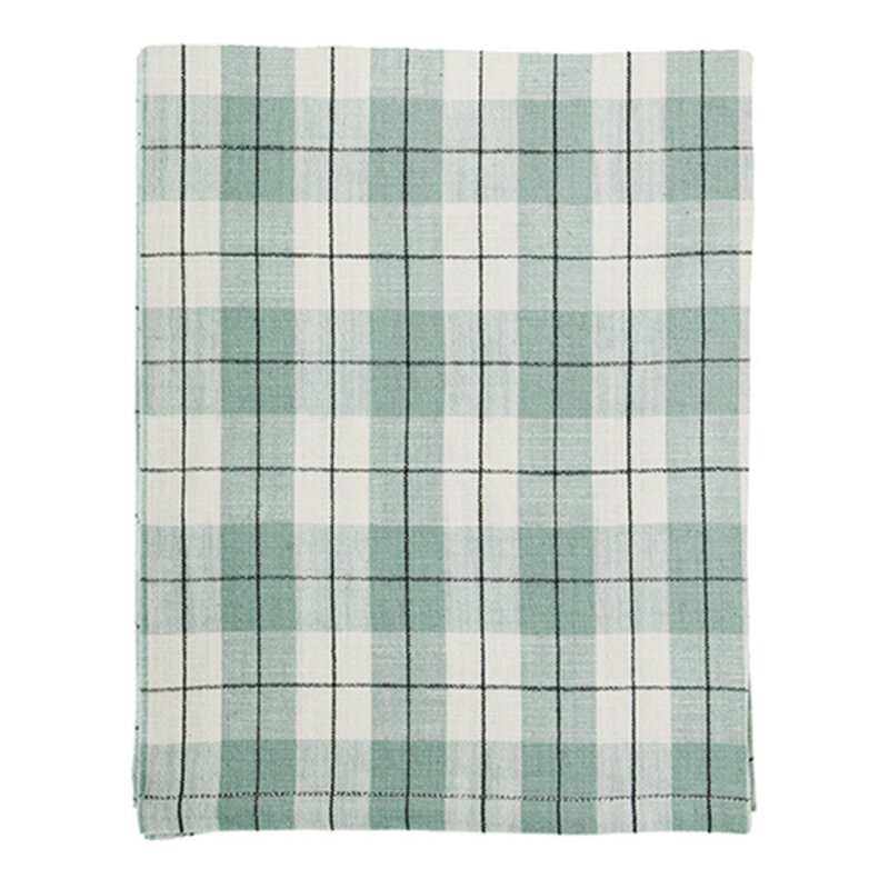 Madam Stoltz-collectie Madam Stoltz Checked table cloth Light green, off white, charcoal Light green, off white, charcoal