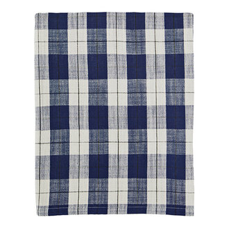 Madam Stoltz Geruit tafelkleed Blauw, off white, houtskool