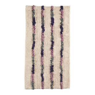 Madam Stoltz Tufted cotton runner Off white, lilac, blue, dusty blue