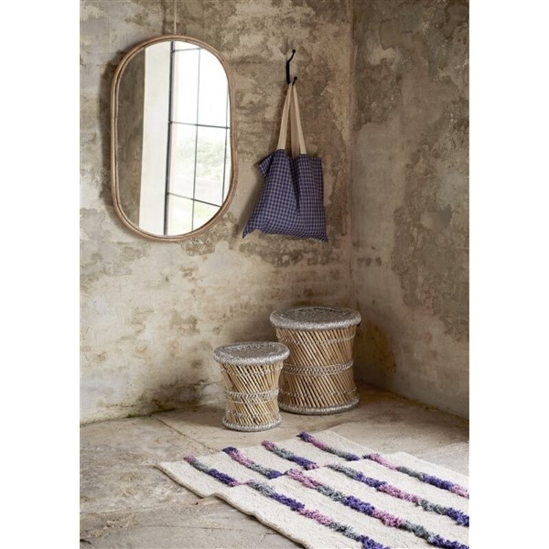 Madam Stoltz-collectie Madam Stoltz Tufted cotton runner Off white, lilac, blue, dusty blue Off white, lilac, blue, dusty blue