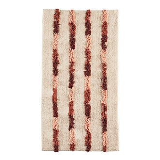 Madam Stoltz Getufte katoenen loper off white, paprika, perzik, oranje