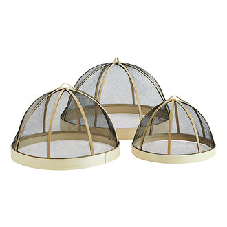 Madam Stoltz Bamboo food covers Black, natural