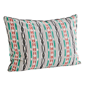 Madam Stoltz Ikat woven cushion cover Off white, anthracite, pool green, old rose