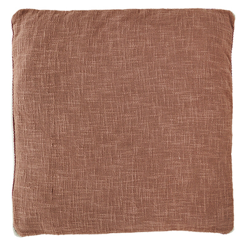 Madam Stoltz-collectie  Katoenen stoel kussen Marsala, off white