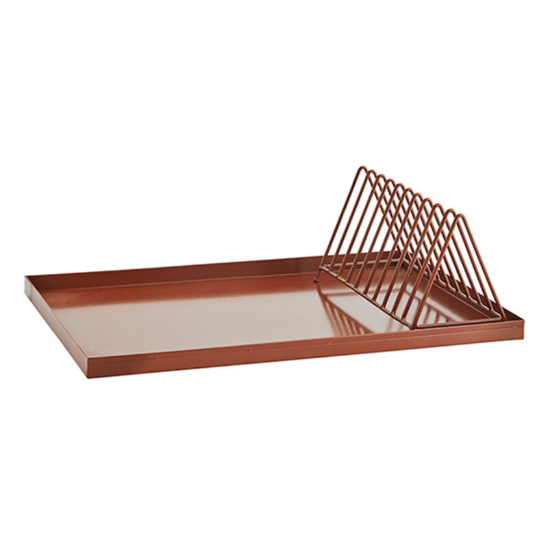 Madam Stoltz-collectie Madam Stoltz Iron tray w/ dish rack Rust Rust