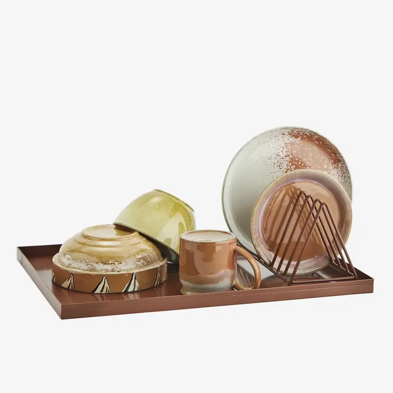 Madam Stoltz-collectie Madam Stoltz Iron tray w/ dish rack Rust Rust