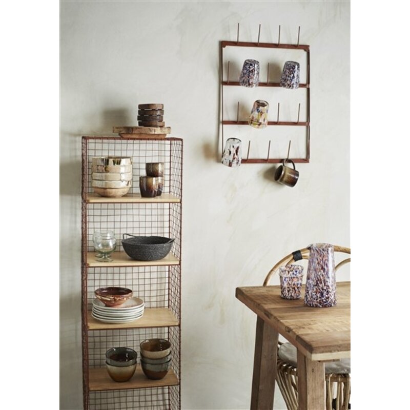 Madam Stoltz-collectie Madam Stoltz Hanging iron mug holder Rust Rust