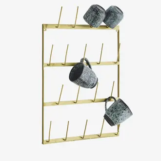 Madam Stoltz Hanging iron mug holder Ant.brass
