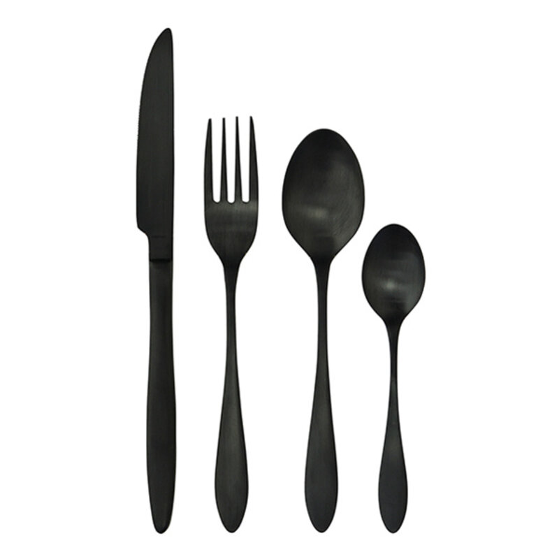 Madam Stoltz-collectie Madam Stoltz Stainless steel cutlery Brushed black Brushed black