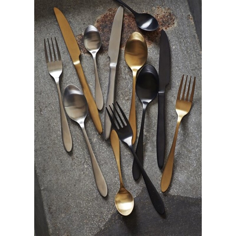 Madam Stoltz-collectie Madam Stoltz Stainless steel cutlery Brushed black Brushed black