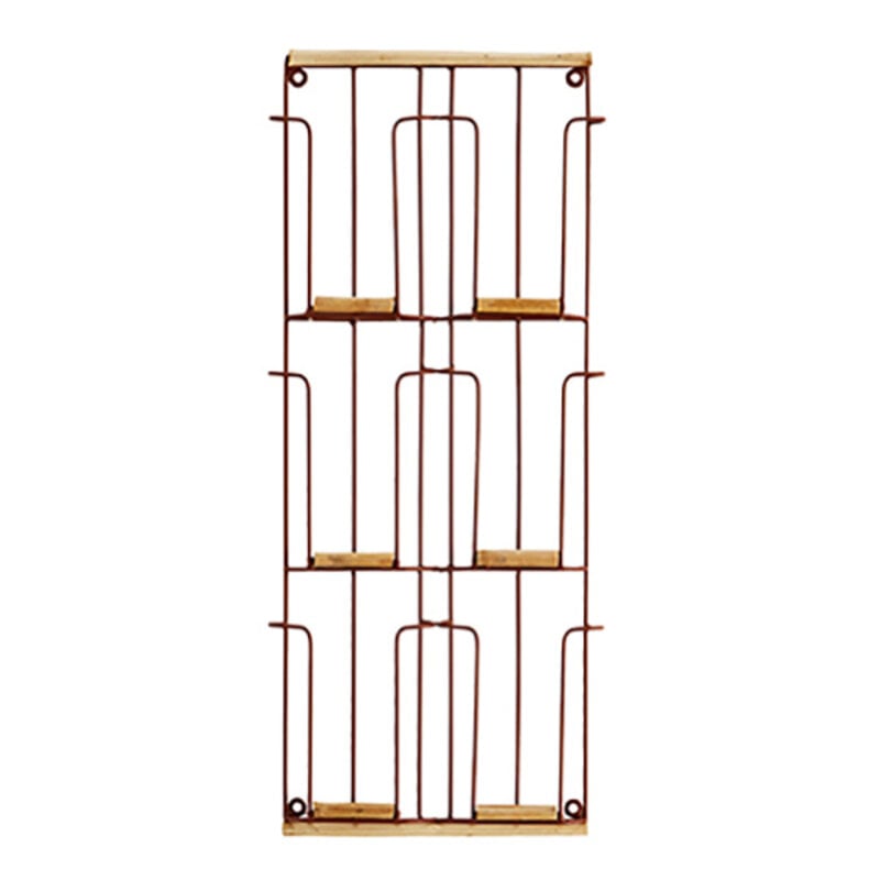 Madam Stoltz-collectie Madam Stoltz Iron card rack w/ cane Rust, natural Rust, natural