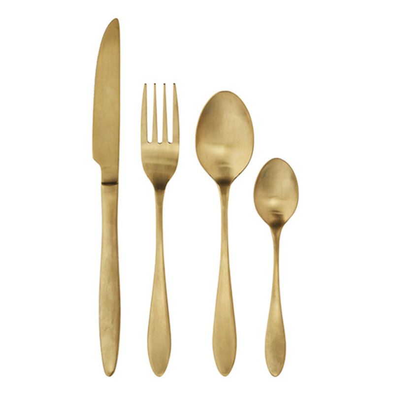 Madam Stoltz-collectie Madam Stoltz Stainless steel cutlery Brushed gold Brushed gold