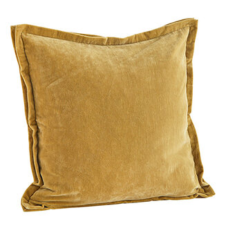 Madam Stoltz Velvet cushion cover Mustard