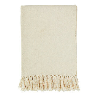 Madam Stoltz Recycled cotton throw Off white