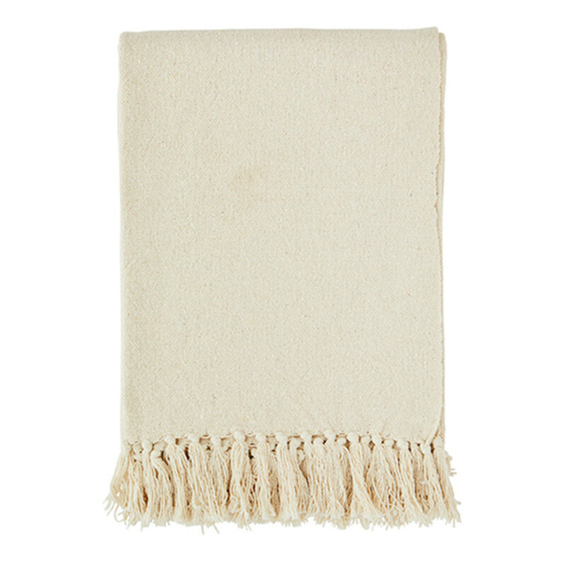 Madam Stoltz-collectie Madam Stoltz Recycled cotton throw Off white Off white